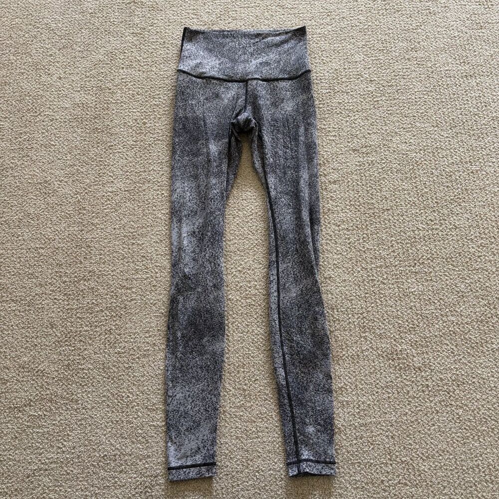 Lululemon Wunder Under High-Rise Tight Leggings Womens 6 Gray Heathered Yoga